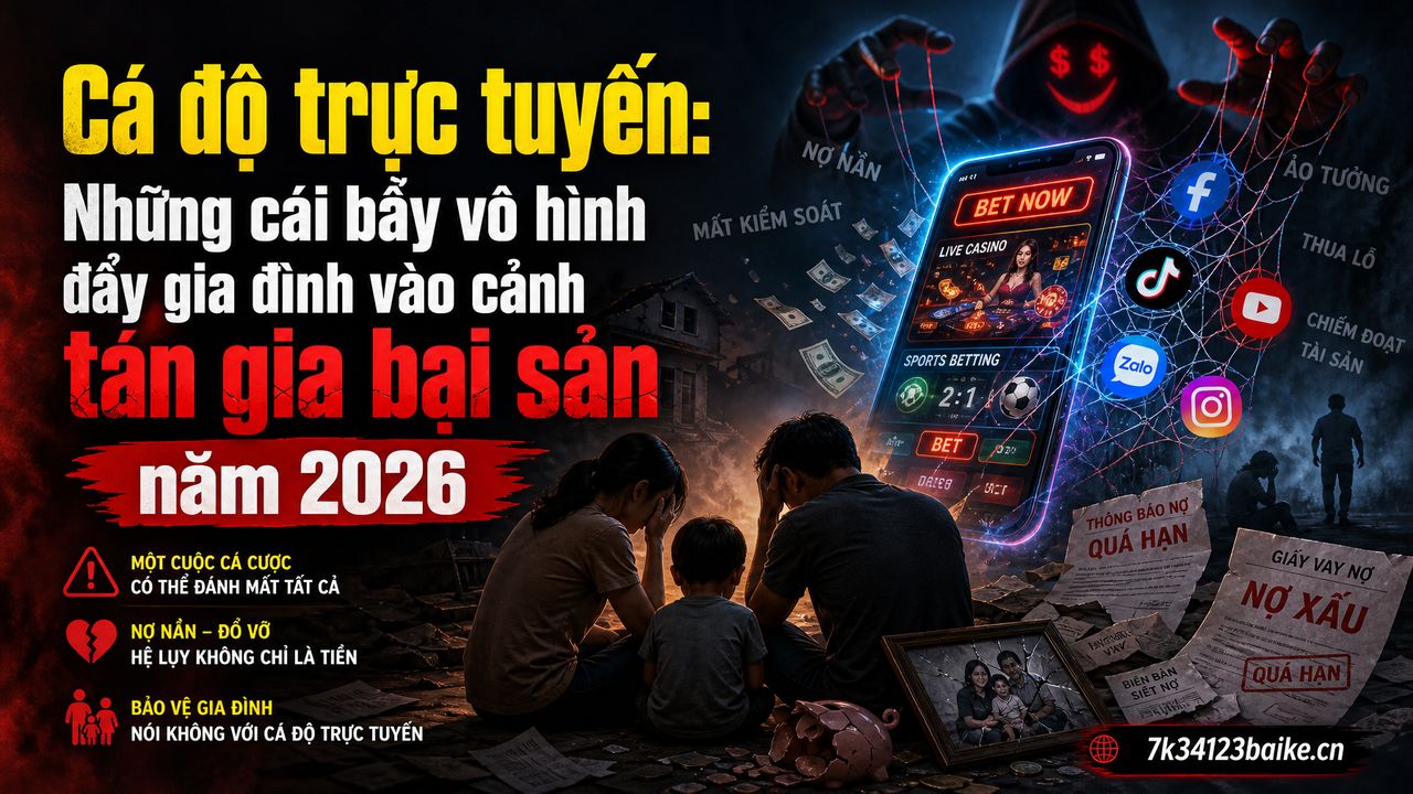 Cá độ trực tuyến: Những cái bẫy vô hình đẩy gia đình vào cảnh tán gia bại sản năm 2026